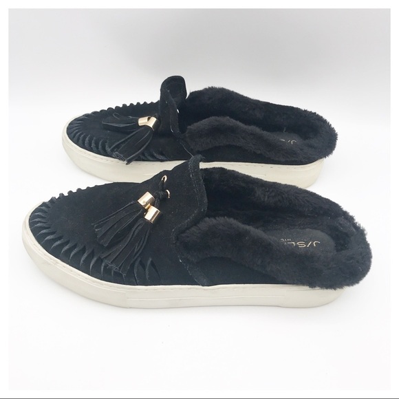 J/Slides‎ NYC Black Suede Slip Ons Size 10 - Picture 7 of 11